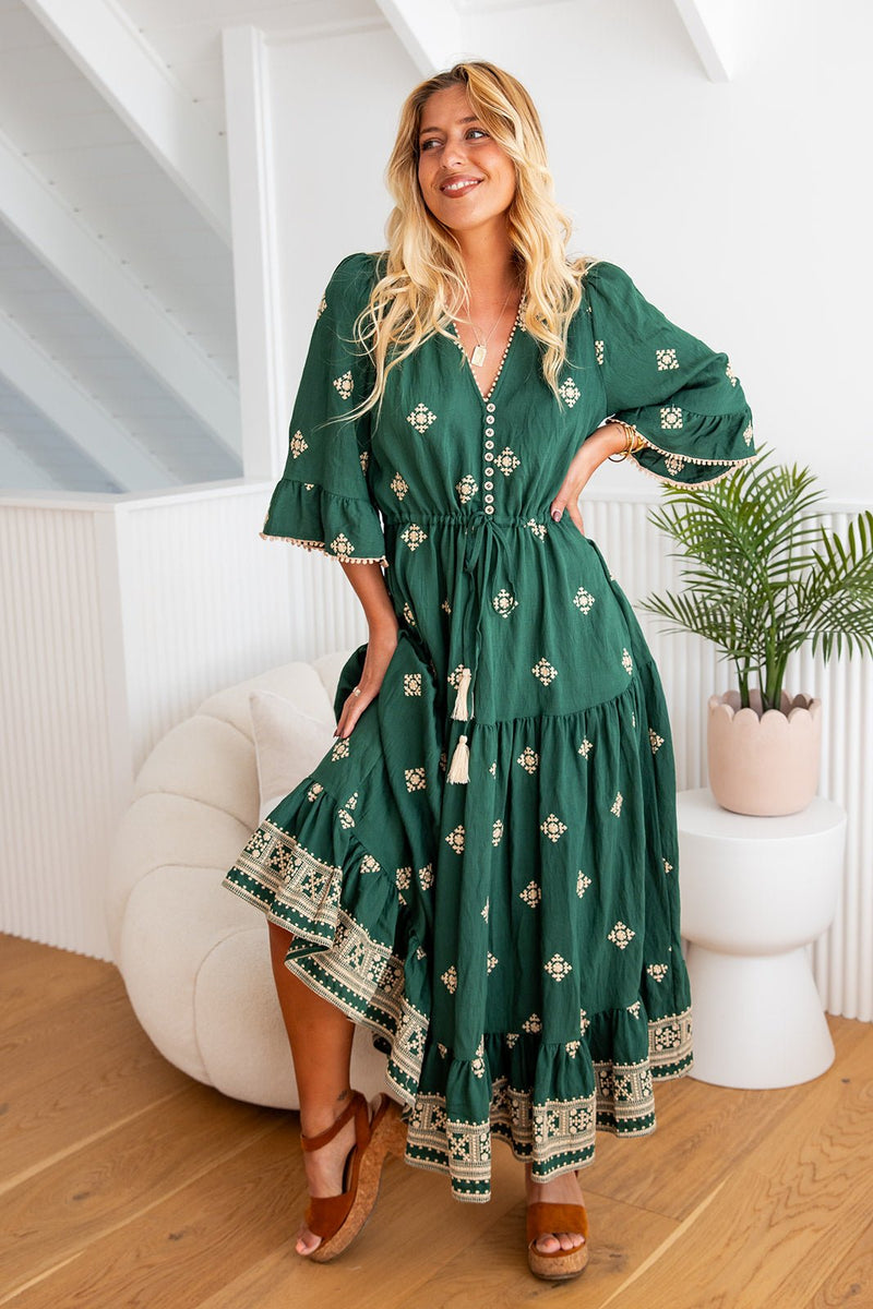 The Adena Dress - Emerald Majesta