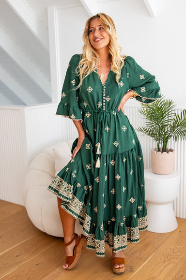 The Adena Dress - Emerald Majesta - Sparrow & Finch Boutique