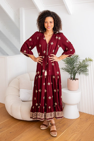 The Adena Dress - Ruby Majesta - Sparrow & Finch Boutique