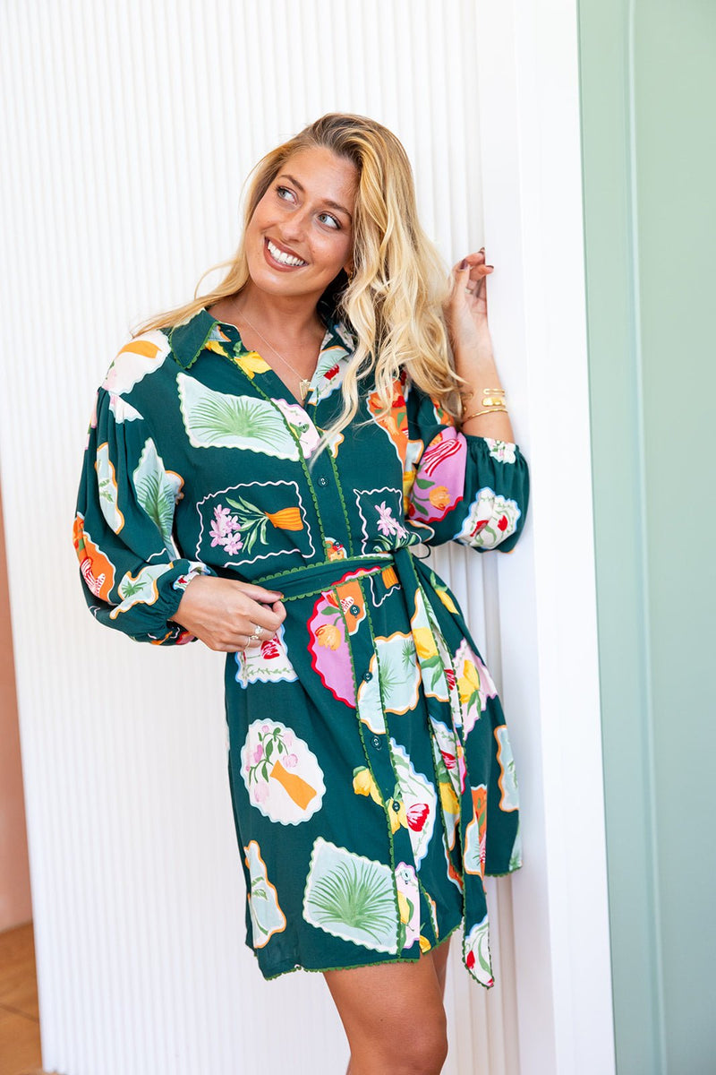 The Alora Dress - Flora Verde