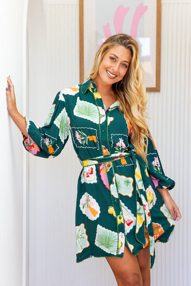 The Alora Dress - Flora Verde - Sparrow & Finch Boutique