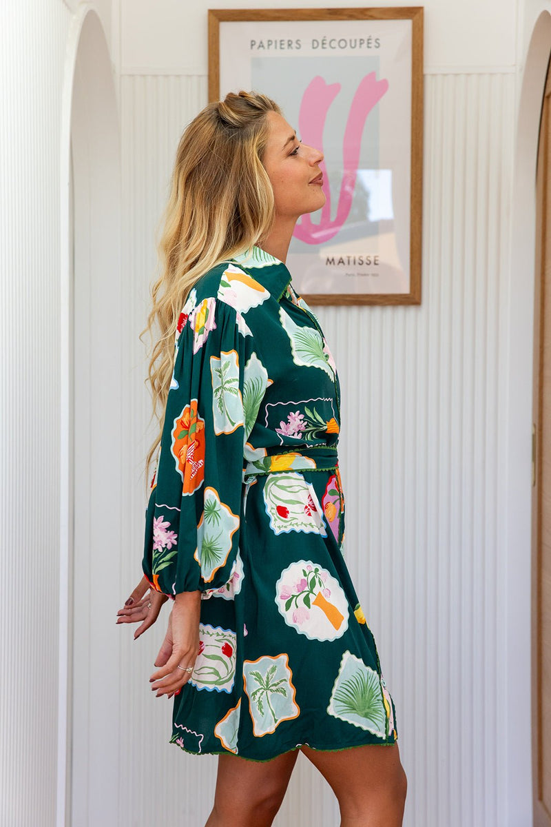 The Alora Dress - Flora Verde