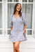 The Amber Dress - Grey Striped - Sparrow & Finch Boutique
