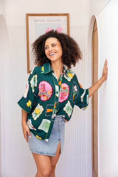 The Amity Shirt - Flora Verde - Sparrow & Finch Boutique