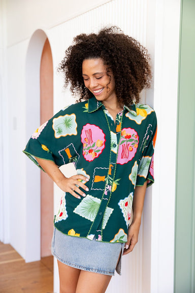 The Amity Shirt - Flora Verde - Sparrow & Finch Boutique
