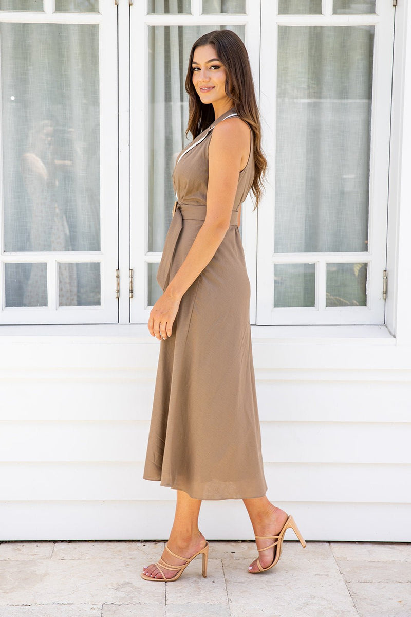 The Anisa Dress - Brown