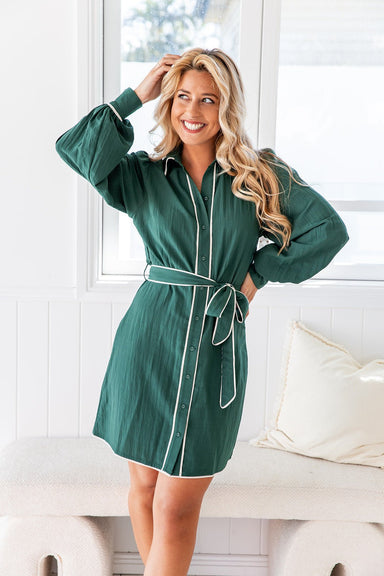 The Audrina Dress - Castleton Green - Sparrow & Finch Boutique