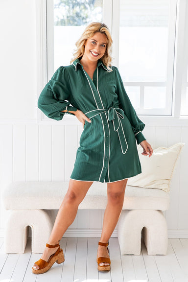 The Audrina Dress - Castleton Green - Sparrow & Finch Boutique