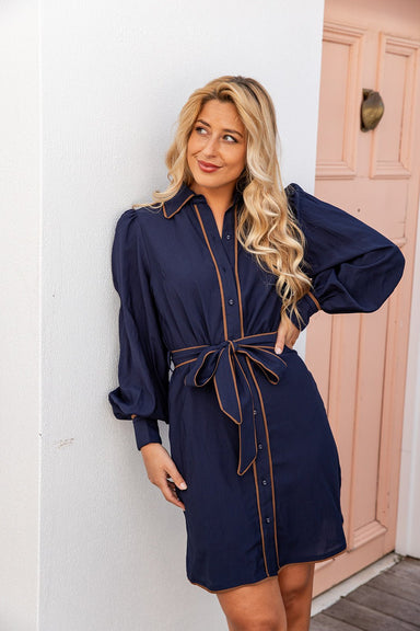 The Audrina Dress - Navy - Sparrow & Finch Boutique
