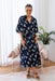 The Aurora Dress - Dark Navy Fern - Sparrow & Finch Boutique