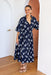 The Aurora Dress - Dark Navy Fern - Sparrow & Finch Boutique