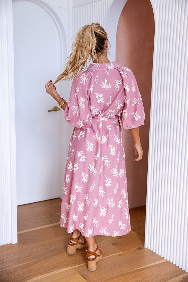 The Aurora Dress - Powder Pink Fern