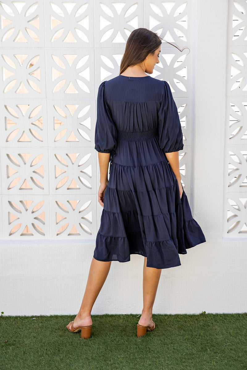 The Avani Dress - Navy