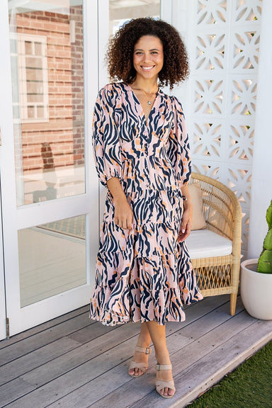 The Avani Dress - Pink Tiger - Sparrow & Finch Boutique