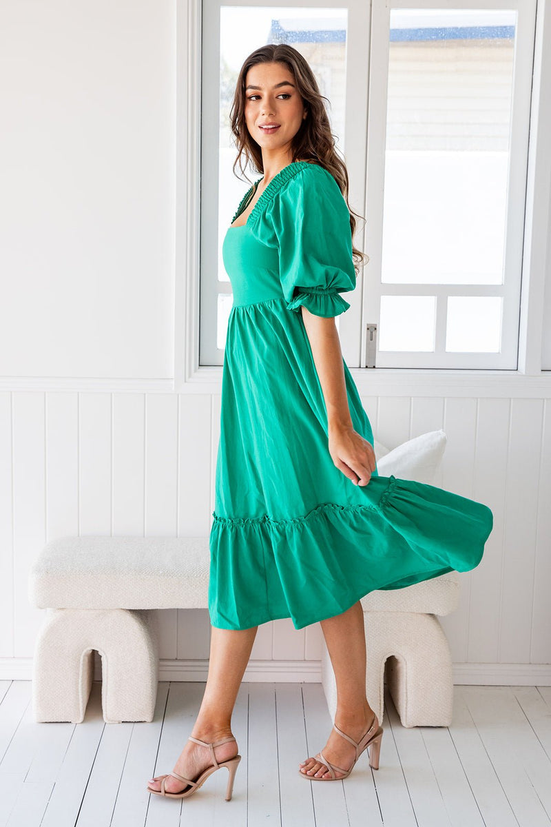 The Ayla Dress - Emerald Green