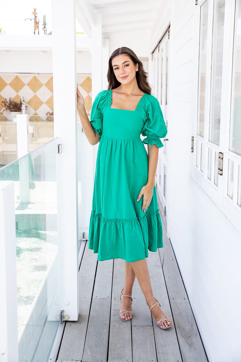 The Ayla Dress - Emerald Green