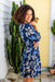 The Cassia Dress - Prussian Blue Floral - Sparrow & Finch Boutique