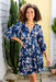 The Cassia Dress - Prussian Blue Floral - Sparrow & Finch Boutique