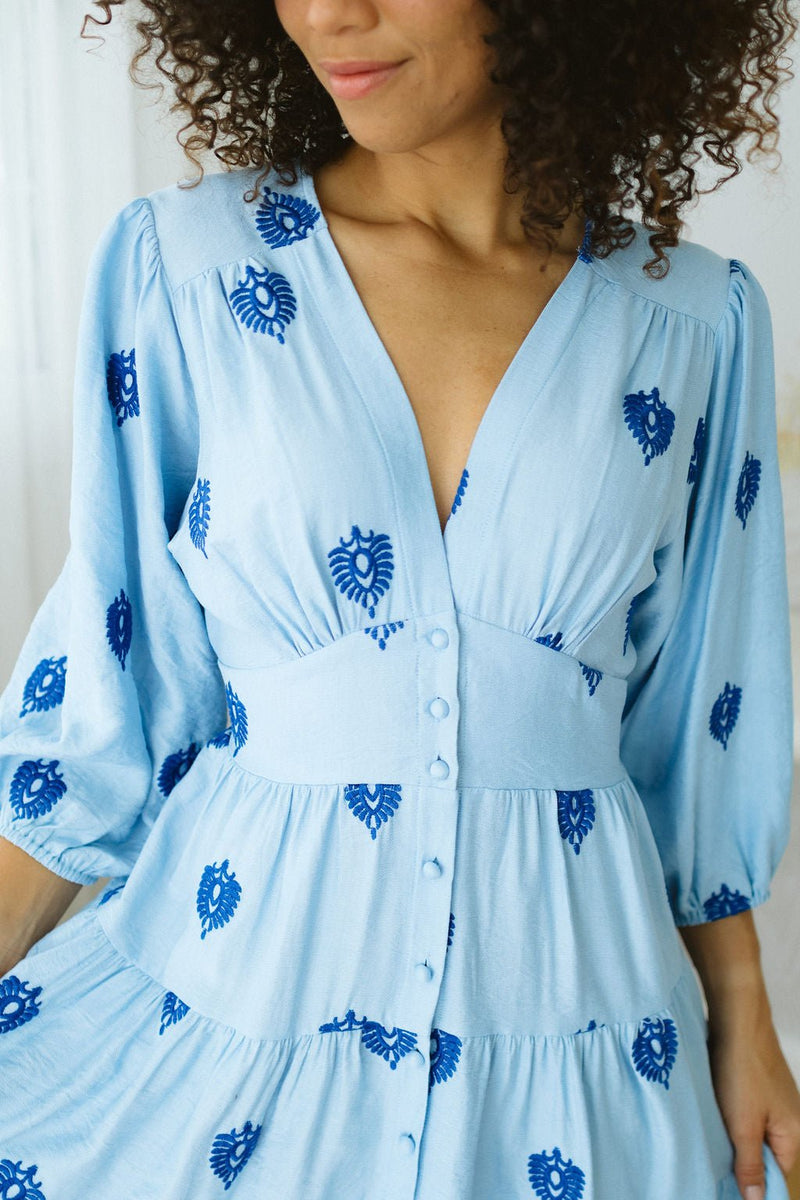 The Cassia Dress - Sky Blue Majora