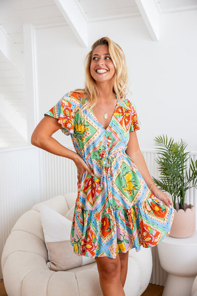 The Celina Dress - Citron Relix - Sparrow & Finch Boutique