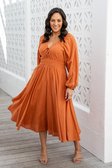 The Cheyenne Dress - Rust - Sparrow & Finch Boutique
