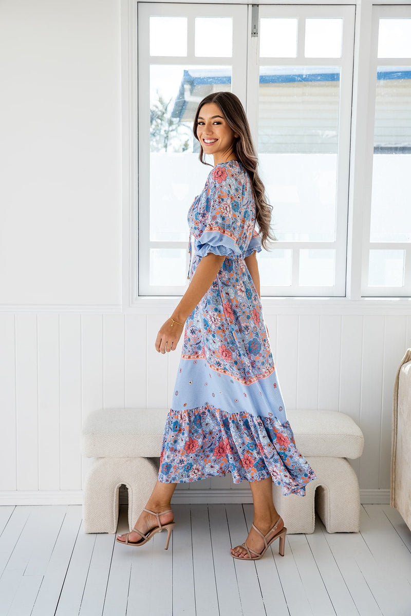 The Cindy Dress - Blue Hibiscus