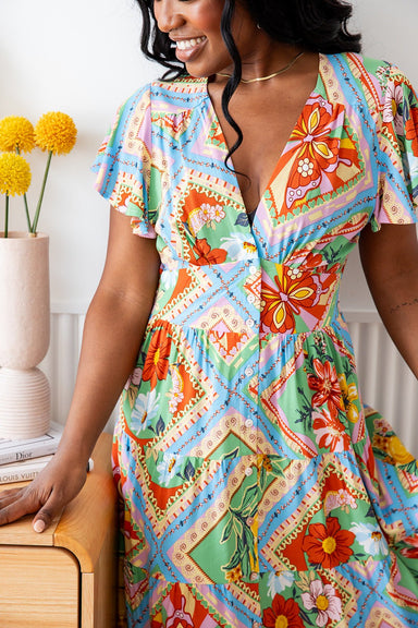 The Delita Dress - Citron Relix - Sparrow & Finch Boutique