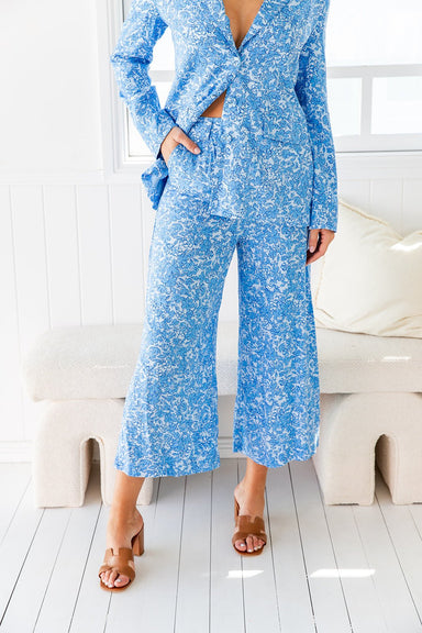 The Delvina Pants - Blue Orchard - Sparrow & Finch Boutique