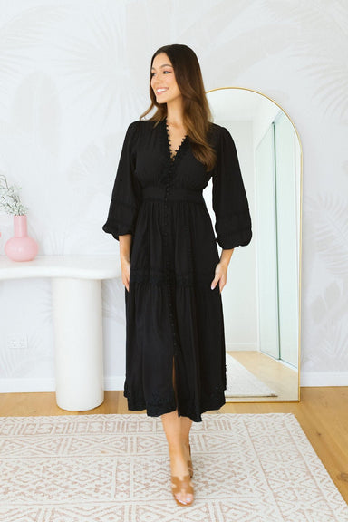 The Eleanor Dress - Black - Sparrow & Finch Boutique