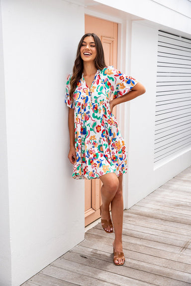 The Emerson Dress - Chromatic Floral - Sparrow & Finch Boutique