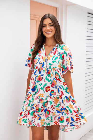 The Emerson Dress - Chromatic Floral - Sparrow & Finch Boutique