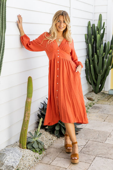 The Eternity Dress - Sweet Orange - Sparrow & Finch Boutique