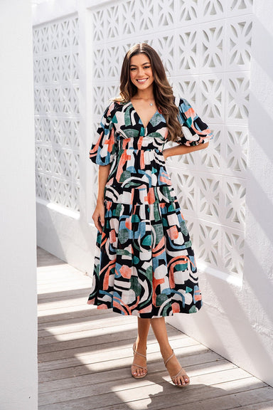 The Europa Dress - Watercolour - Sparrow & Finch Boutique