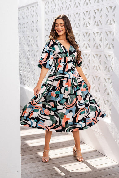 The Europa Dress - Watercolour - Sparrow & Finch Boutique
