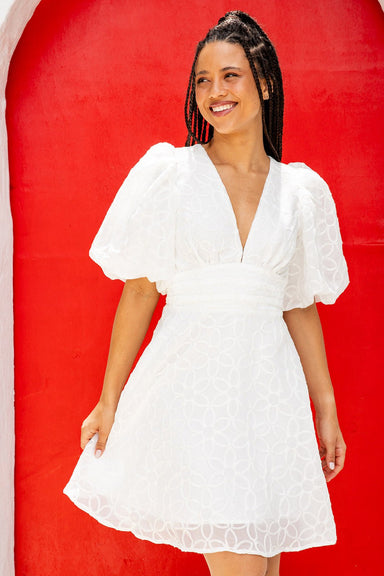 The Felicia Dress - Snow - Sparrow & Finch Boutique