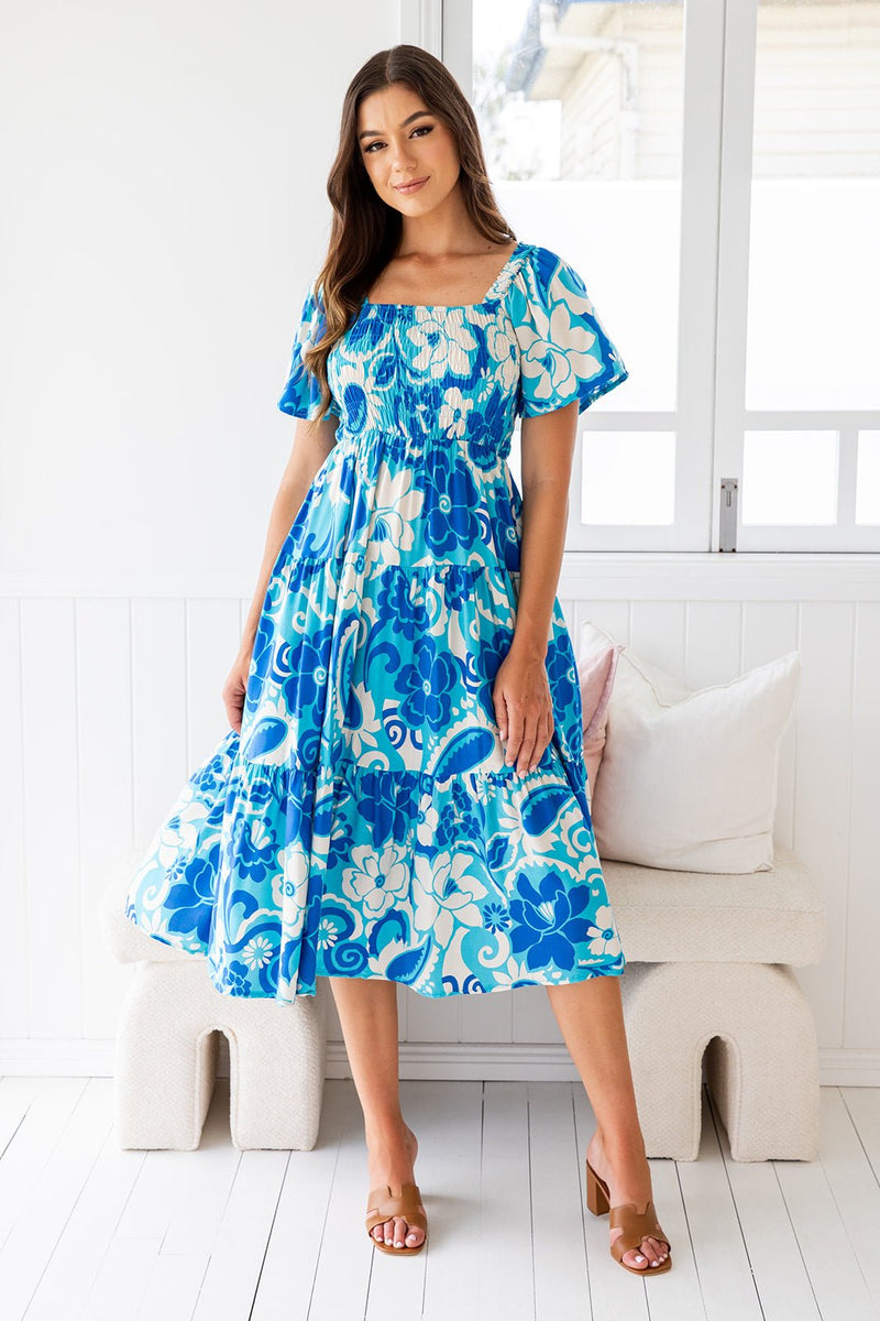 The Feliz Dress - Groovy Blue