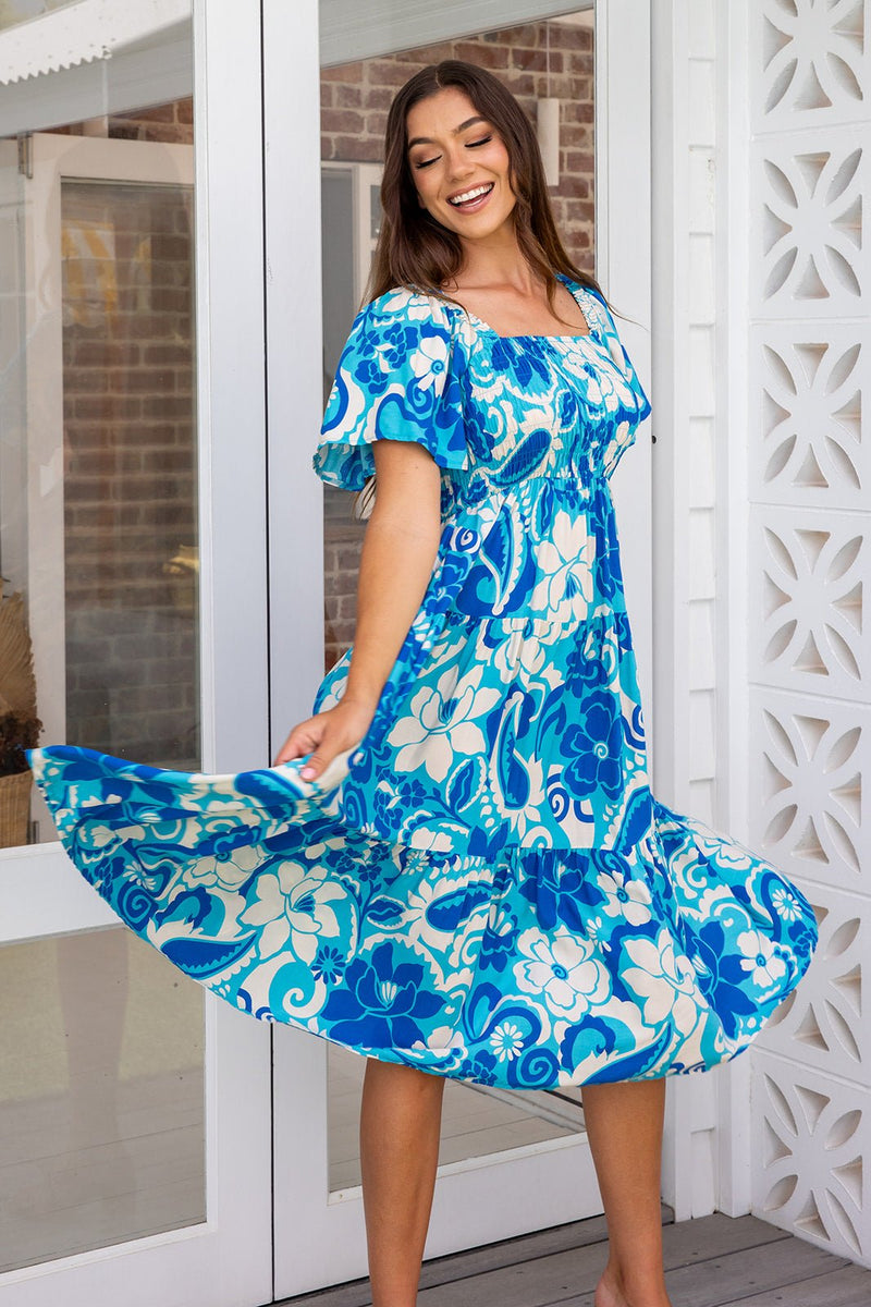 The Feliz Dress - Groovy Blue