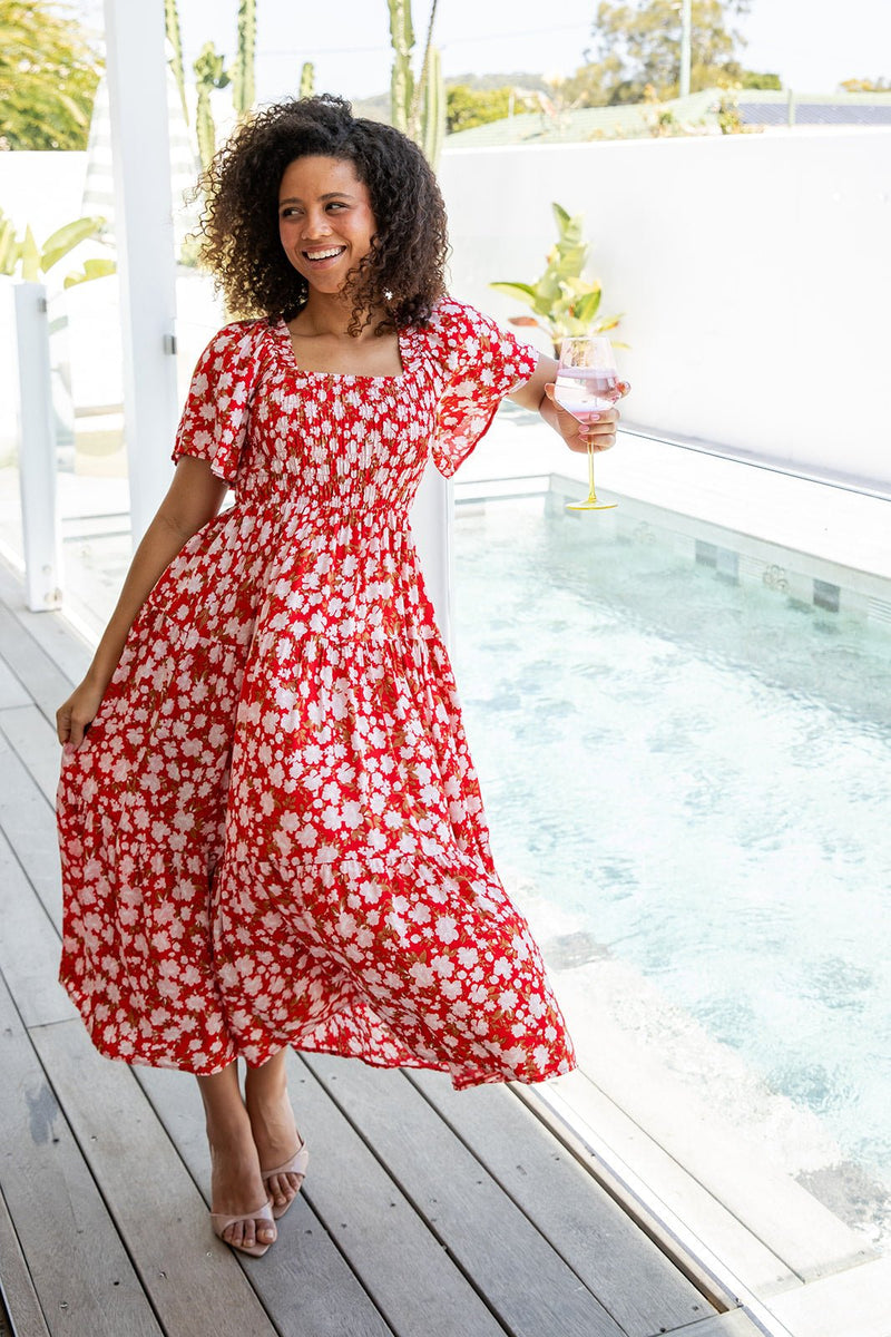 The Feliz Dress - Poppy Red