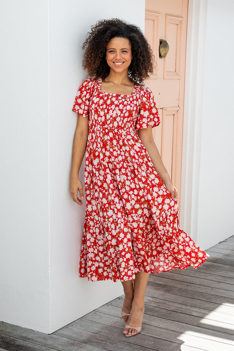 The Feliz Dress - Poppy Red