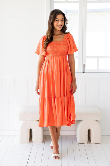 The Feliz Dress - Sunny Peach - Sparrow & Finch Boutique