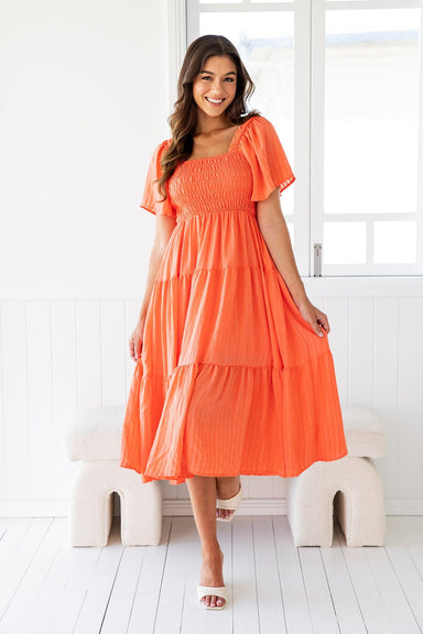 The Feliz Dress - Sunny Peach - Sparrow & Finch Boutique