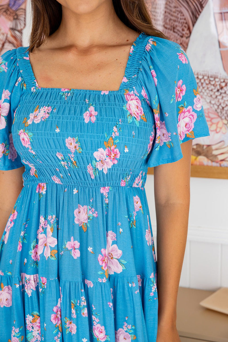 The Feliz Dress - Teal Garden