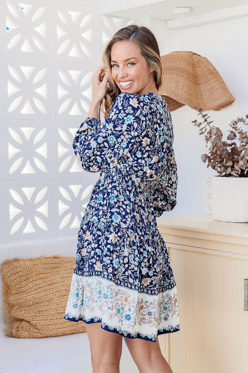 The Finley Dress - Dark Navy Floral