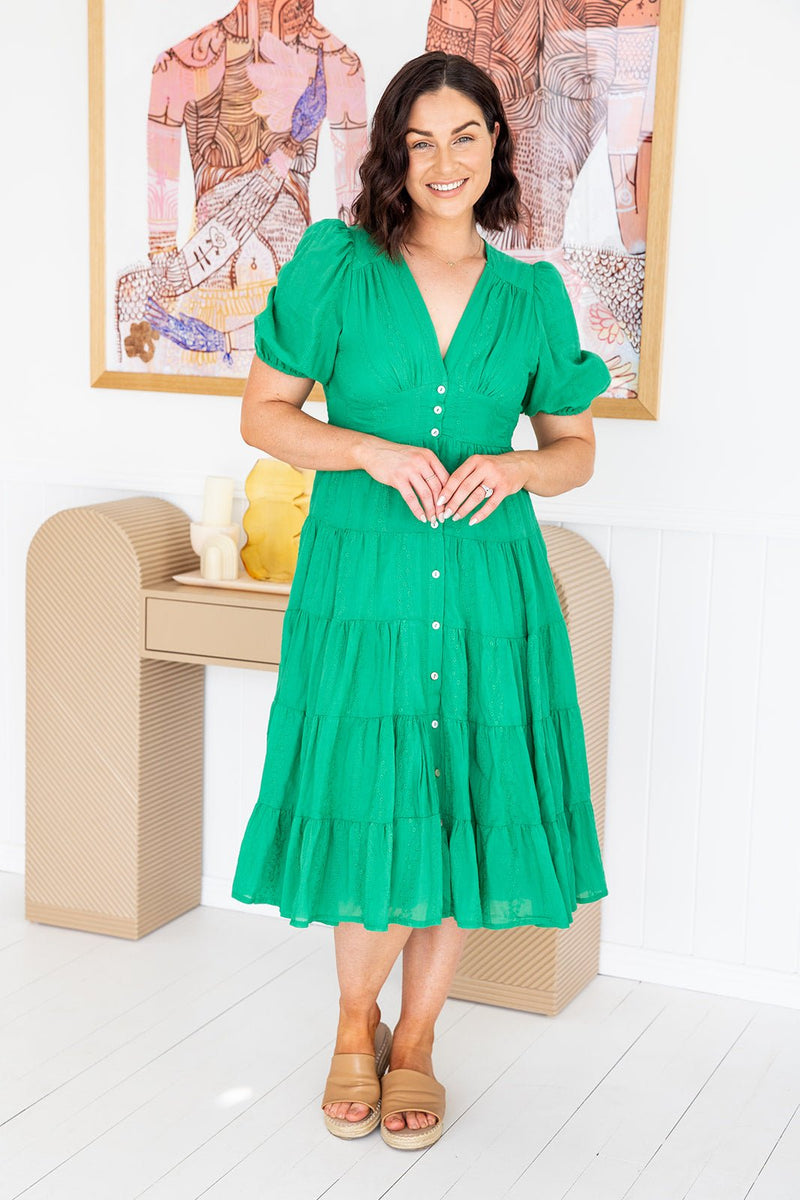 The Freya Dress - Shamrock Green