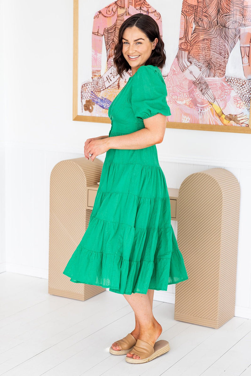 The Freya Dress - Shamrock Green
