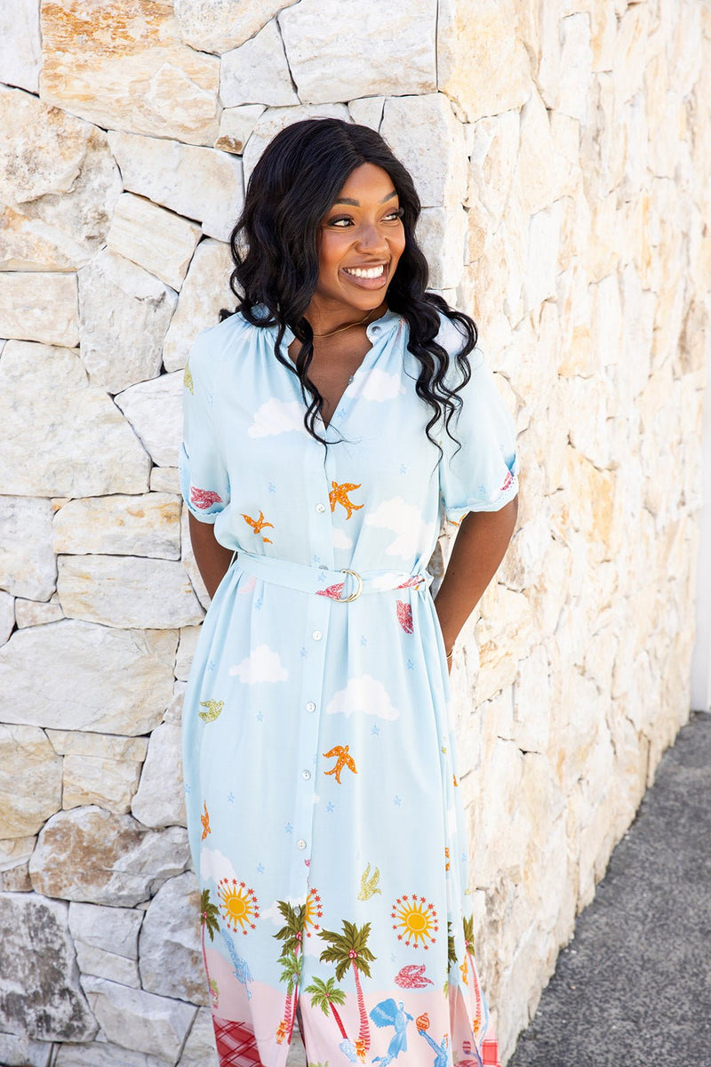 The Halo Dress - Blue Aurora
