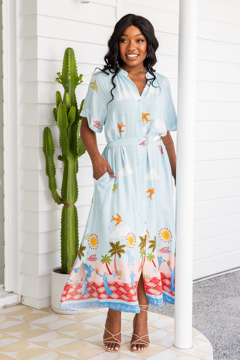 The Halo Dress - Blue Aurora