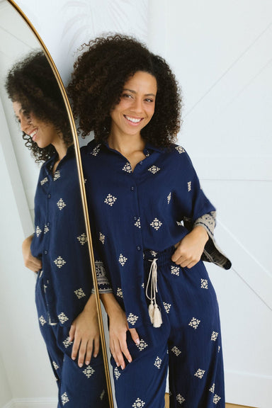 The Ireena Shirt - Blue Majesta - Sparrow & Finch Boutique