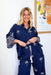The Ireena Shirt - Blue Palm Majesta - Sparrow & Finch Boutique