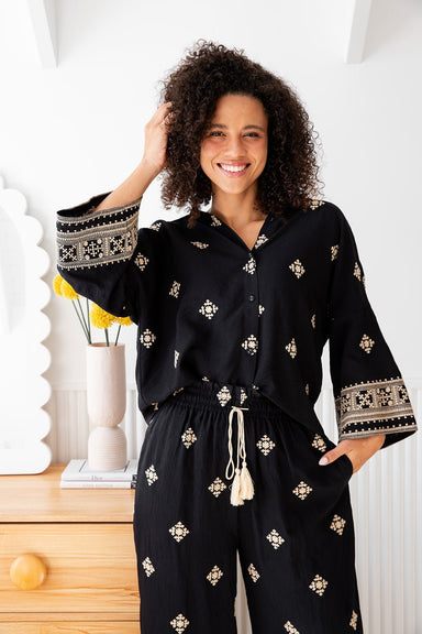 The Ireena Shirt - Dark Majesta - Sparrow & Finch Boutique